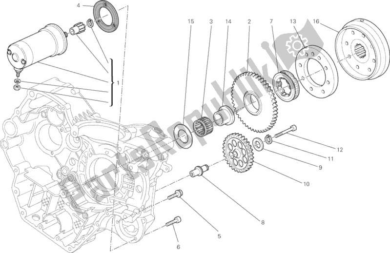 All parts for the Starting Motor of the Ducati Monster 696 ABS USA Anniversary 2013